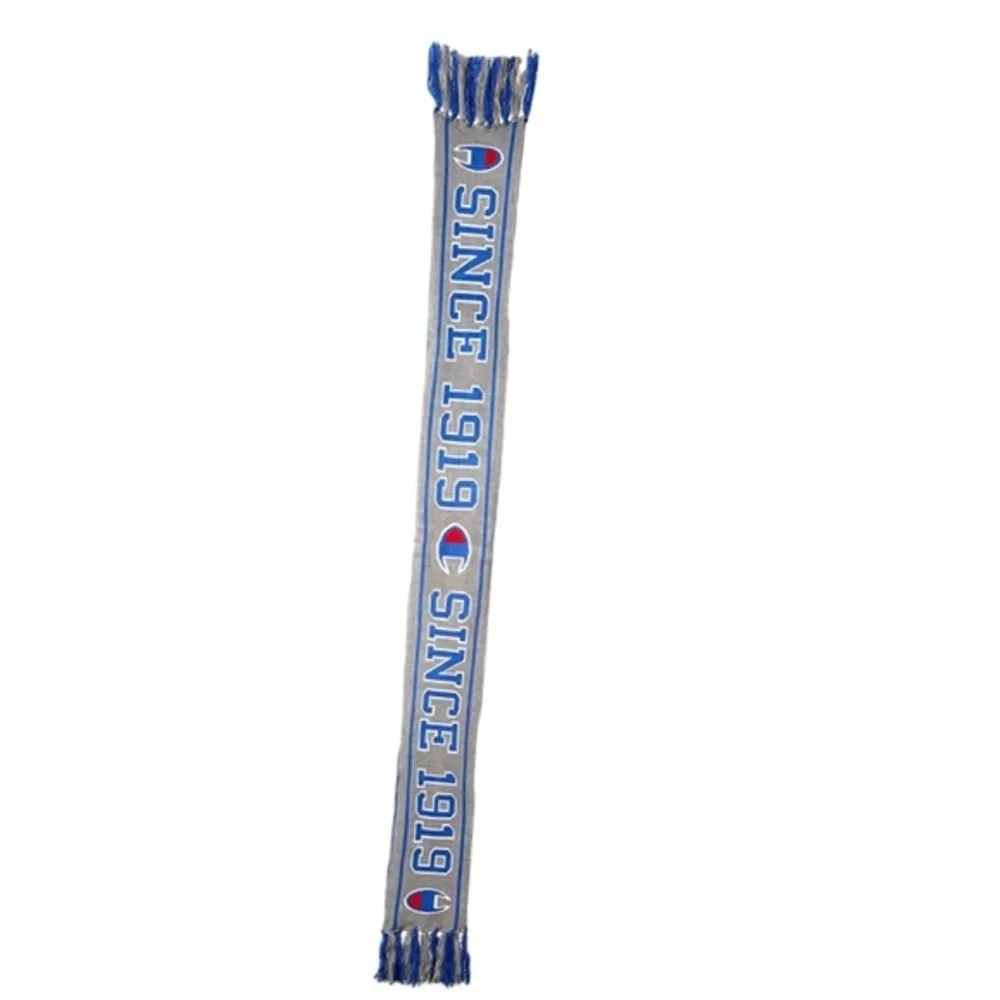 CHAMPION Reversible Knit College Scarf Blue & Grey